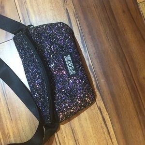 MULTICOLORED GLITTER PINK FANNY PACK
